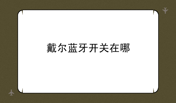 戴尔蓝牙开关在哪