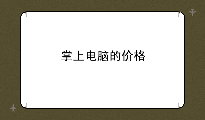 掌上电脑的价格