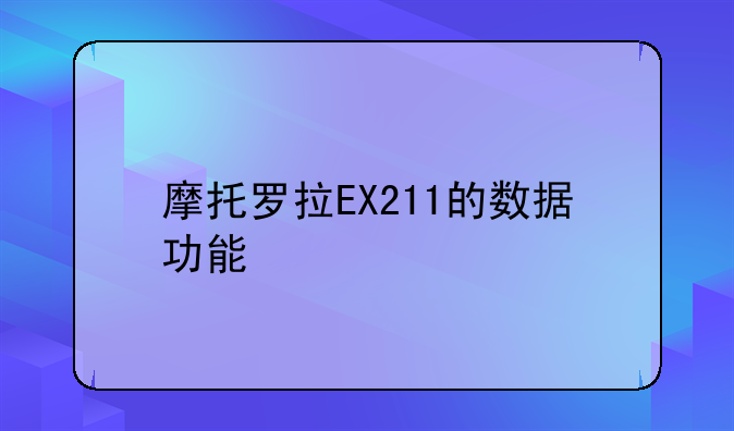 摩托罗拉EX211的数据功能