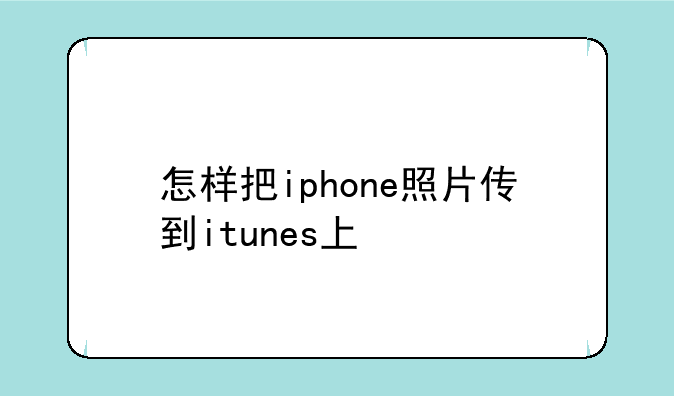 怎样把iphone照片传到itunes上