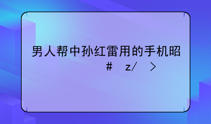 男人帮中孙红雷用的手机是什么型号