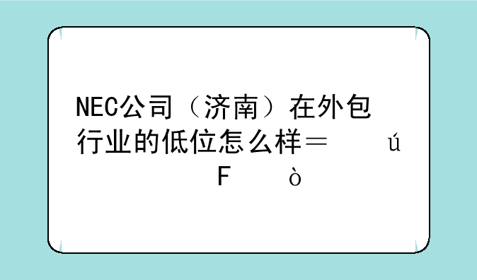 NEC公司（济南）在外包行业的低位怎么样？待遇呢？