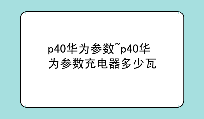 p40华为参数~p40华为参数充电器多少瓦