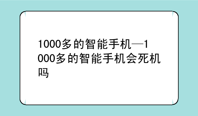 1000多的智能手机—1000多的智能手