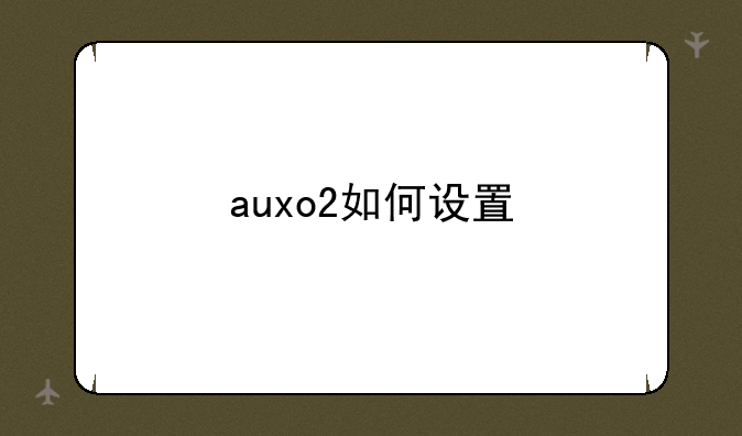 auxo2如何设置