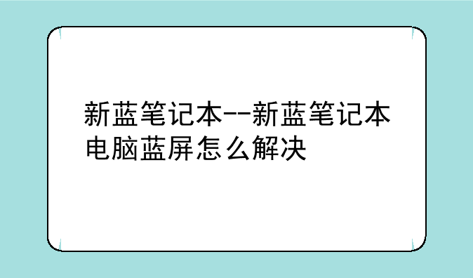 新蓝笔记本--新蓝笔记本电脑蓝屏怎么解决