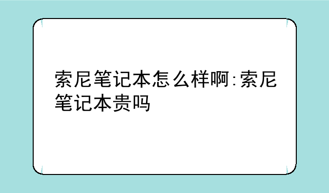 索尼笔记本怎么样啊:索尼笔记本贵吗
