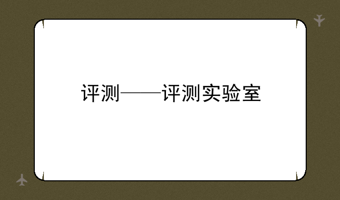 评测——评测实验室