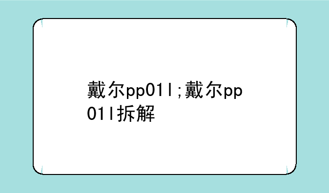 戴尔pp01l;戴尔pp01l拆解
