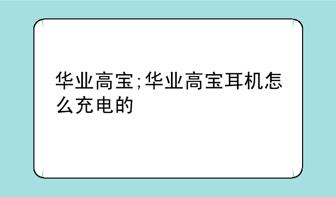 华业高宝;华业高宝耳机怎么充电