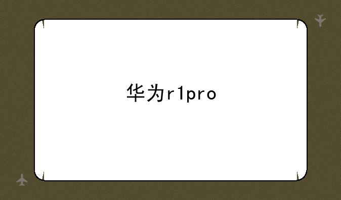 华为r1pro