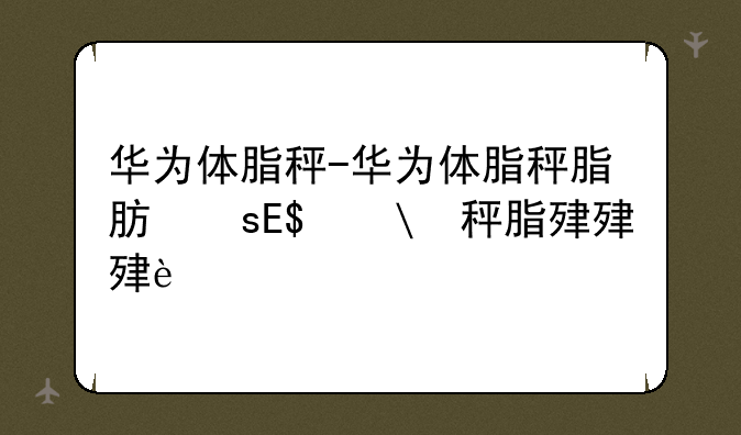 华为体脂秤-华为体脂秤脂肪率准吗