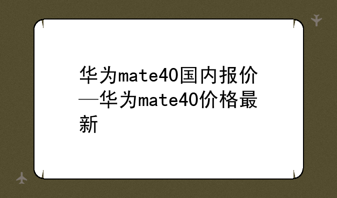 华为mate40国内报价—华为mate40价格