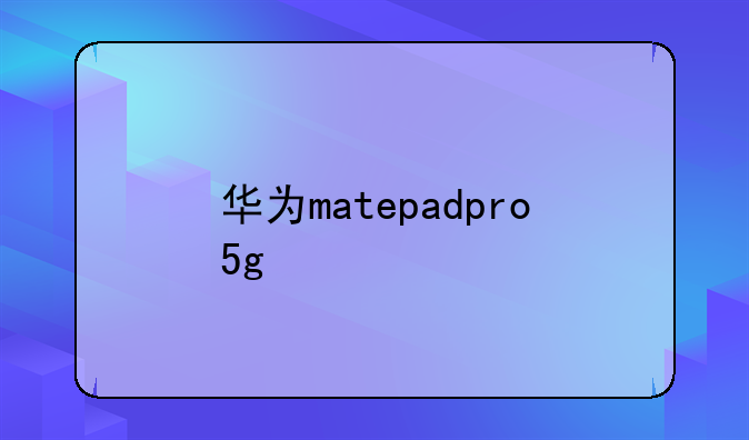 华为matepadpro5g